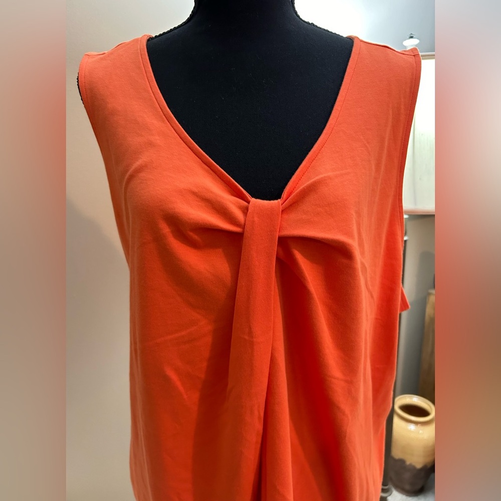 Talbots Orange Twist-Front V-Neck Tank